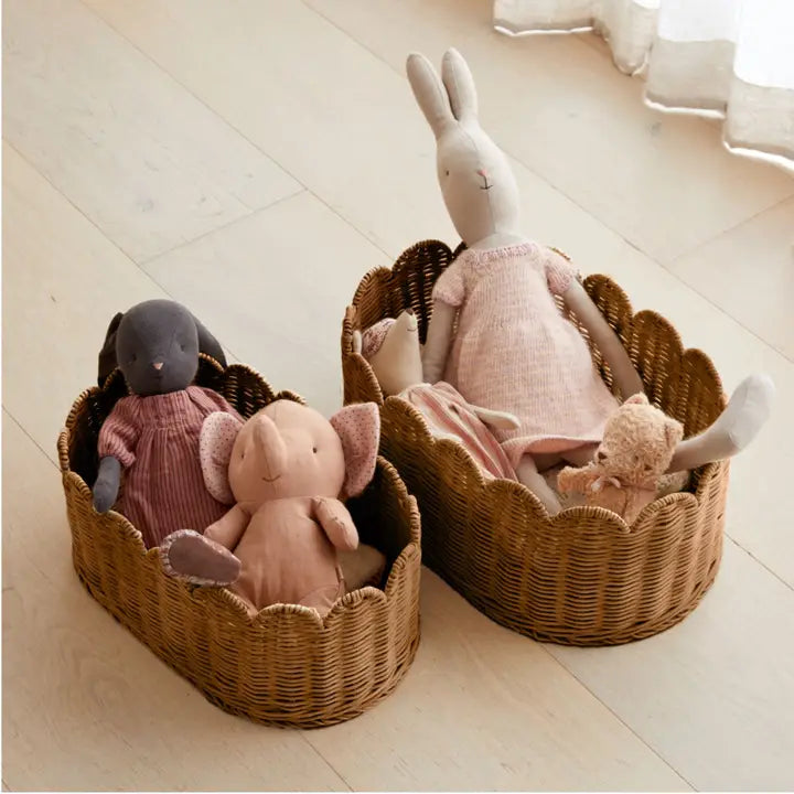 Belle Scalloped Basket Set - Mocca