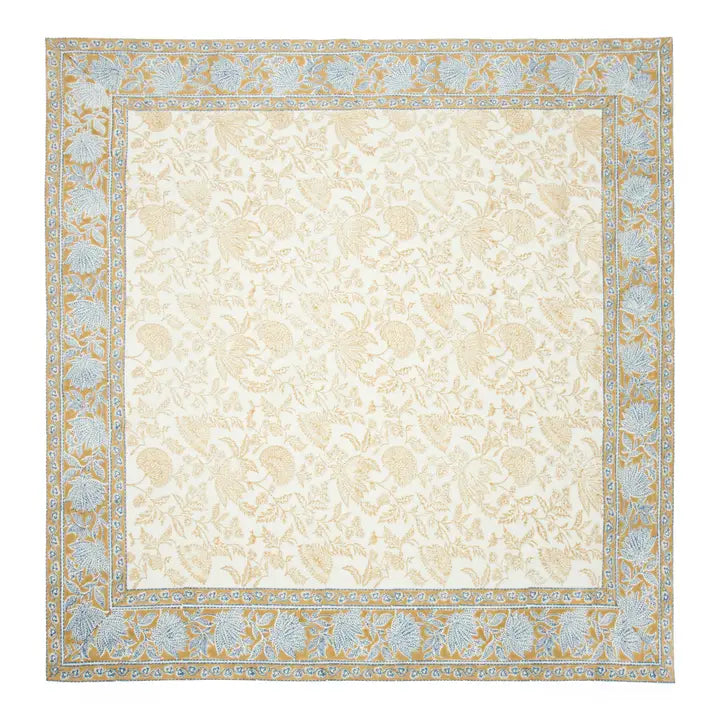 Chloe Blue & Brown Tablecloth