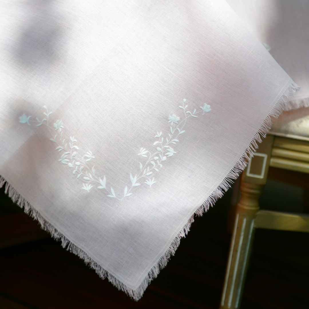 Pink Frayed Meadow Tablecloth