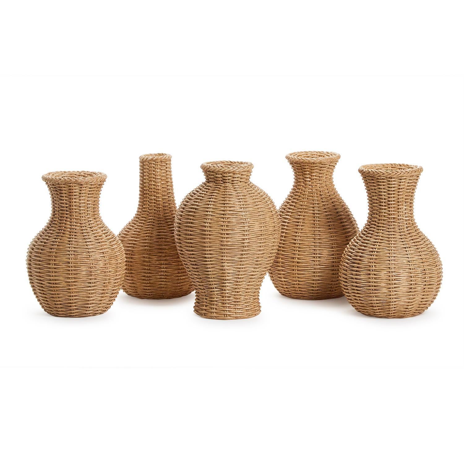 Natural Beauties Basket Weave Vase Set Of 5