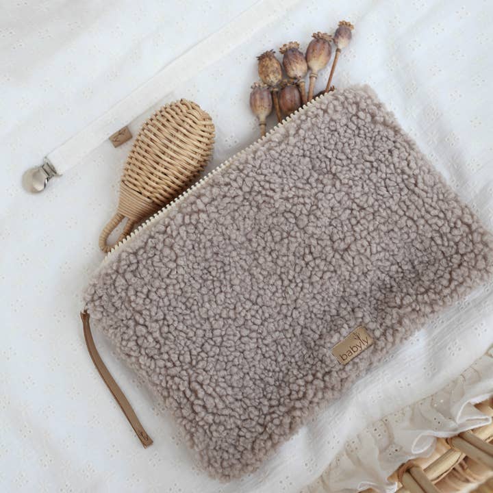 Teddy Diaper / Cosmetic Organizer - Taupe