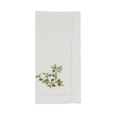 Embroidered Oregano Hemstitch Napkin