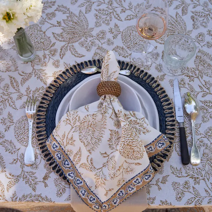 Chloe Blue & Brown Napkins Set of 4