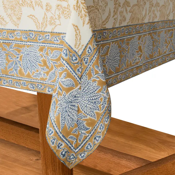 Chloe Blue & Brown Tablecloth