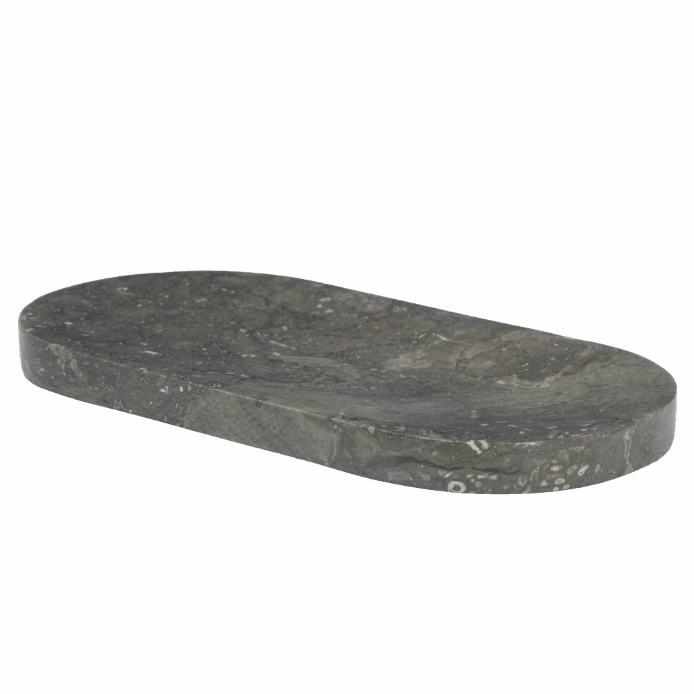 Gray Marble Oval Tray