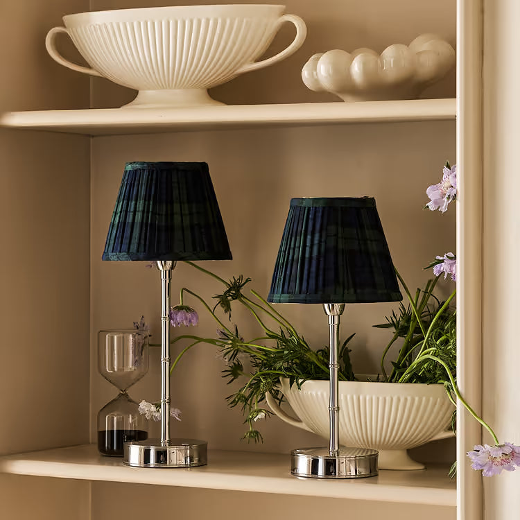 Bamboo Lamp with Silver Base