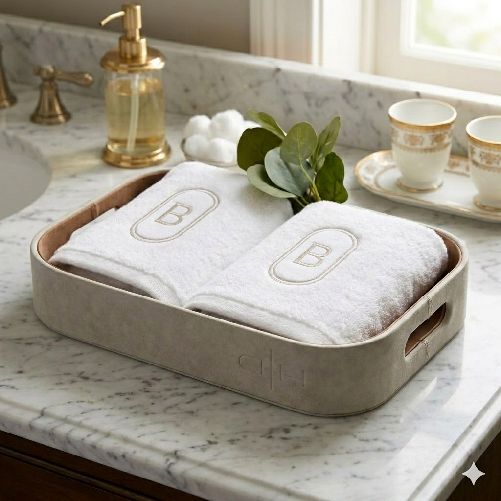 Suede Oval Monogram Gift Set