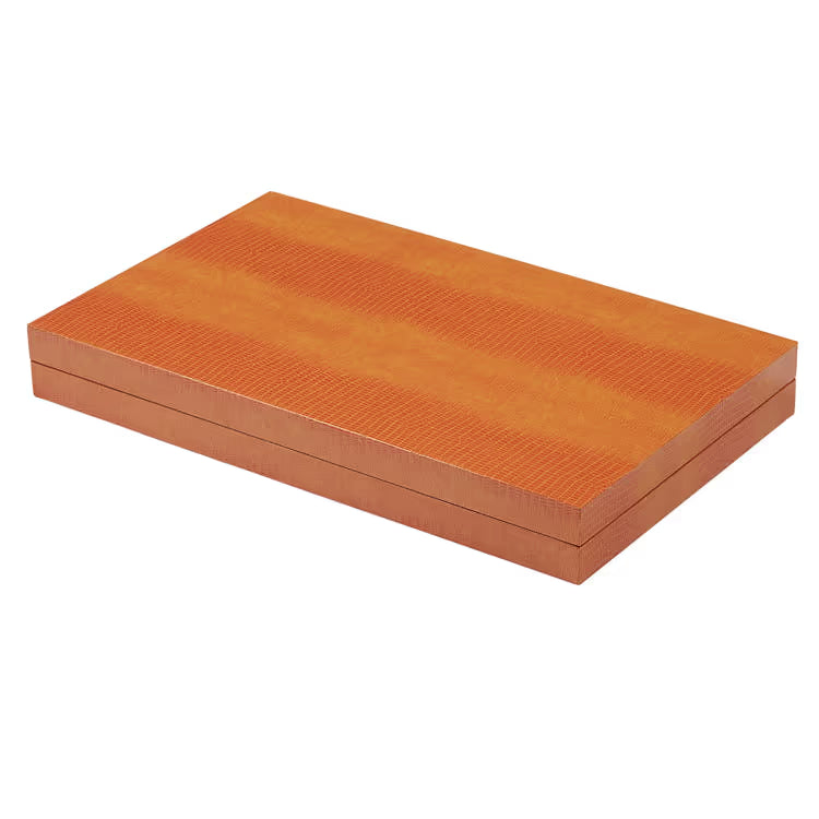 Lacquer Backgammon Orange Croc