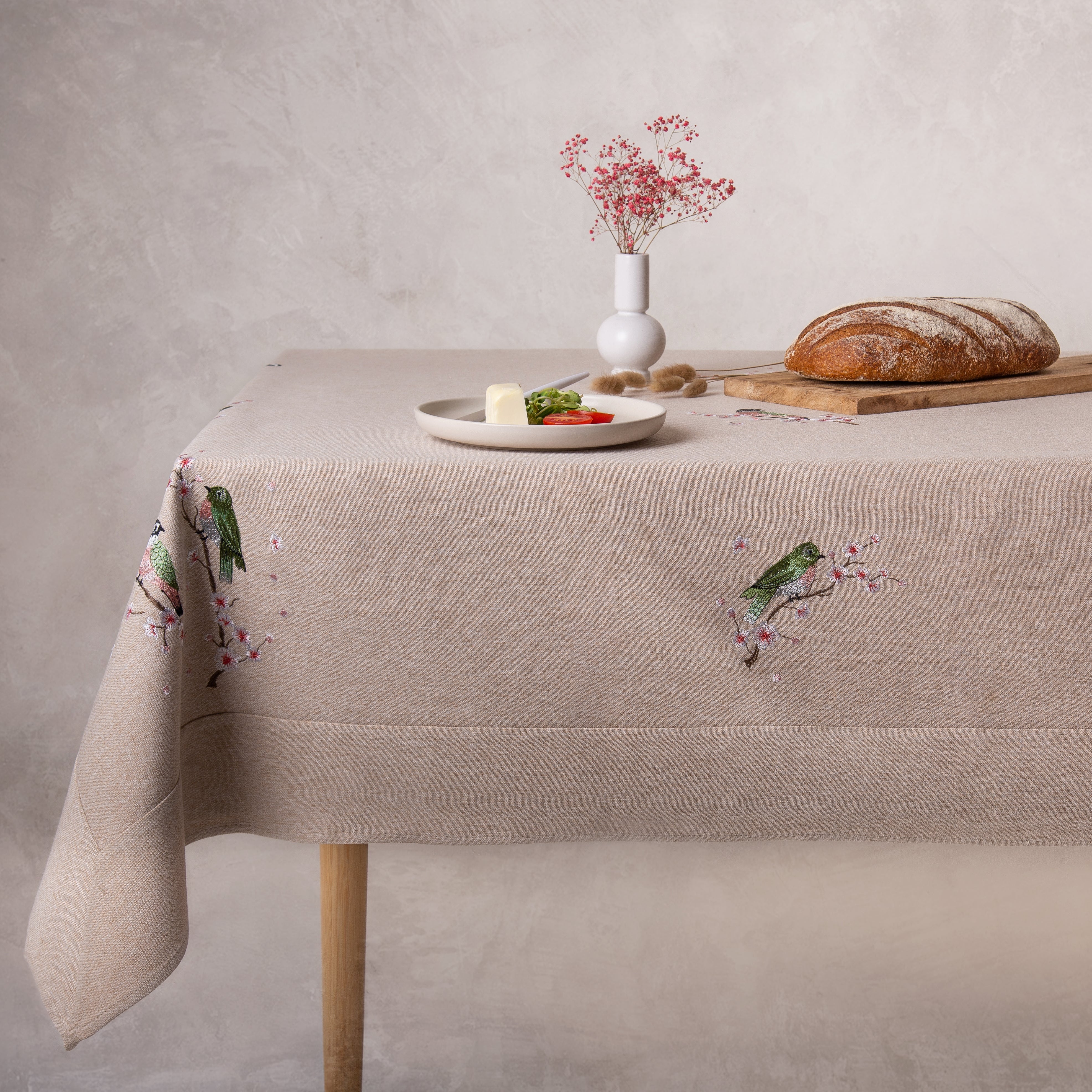 Bird Beige Tablecloth