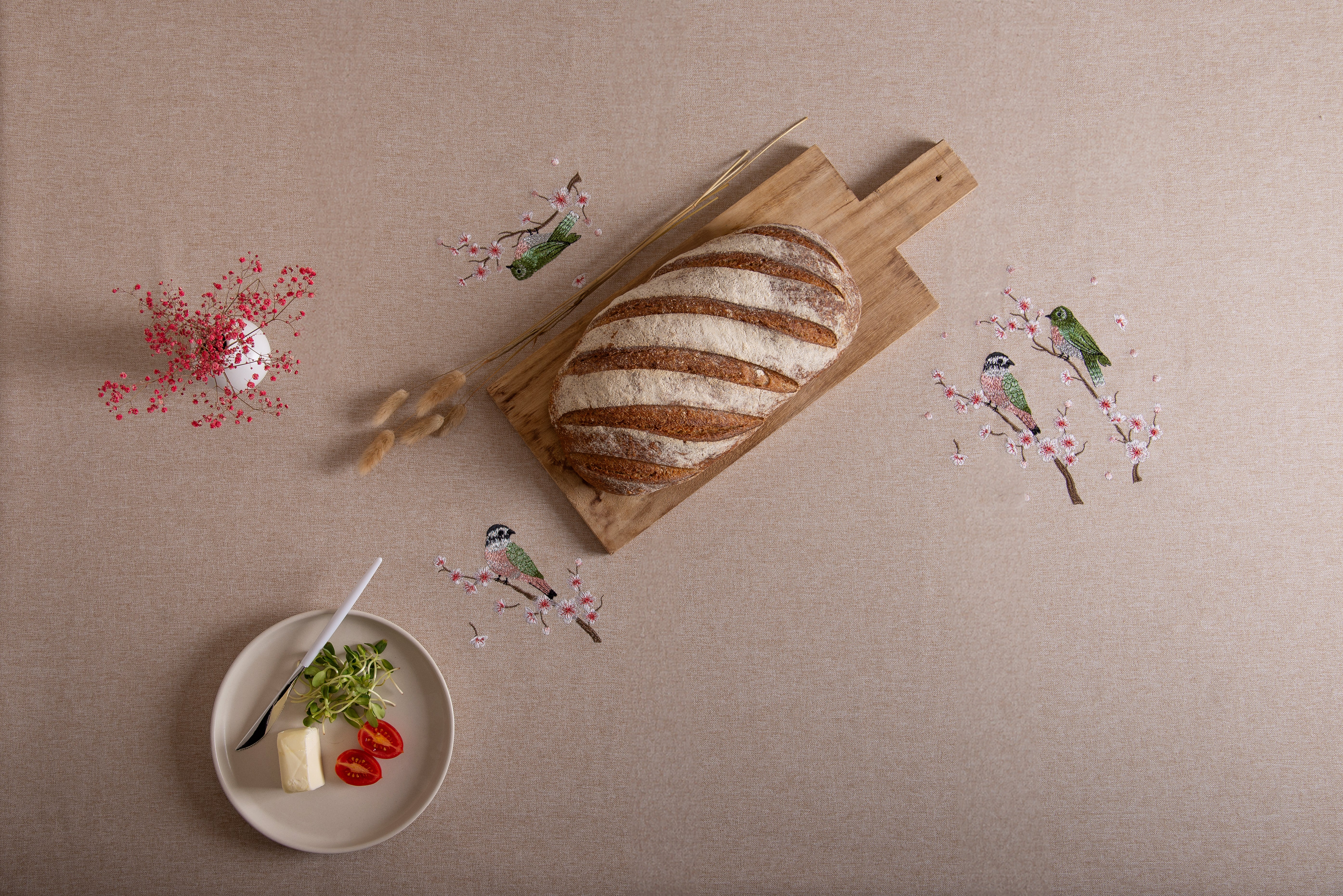 Bird Beige Tablecloth