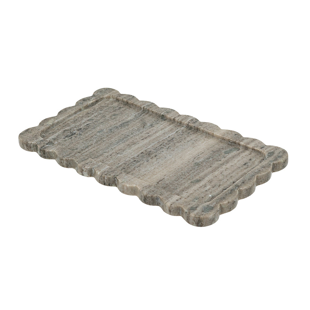 Scalloped Marble Tray