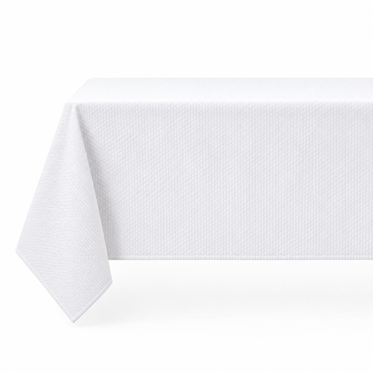 Diamond Pique White Tablecloth
