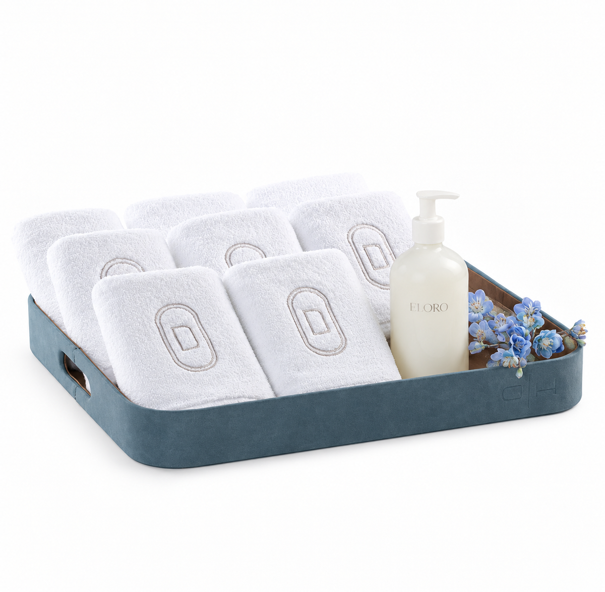 Blue Iris Monogram Bath Gift SetEloro Hand Soap