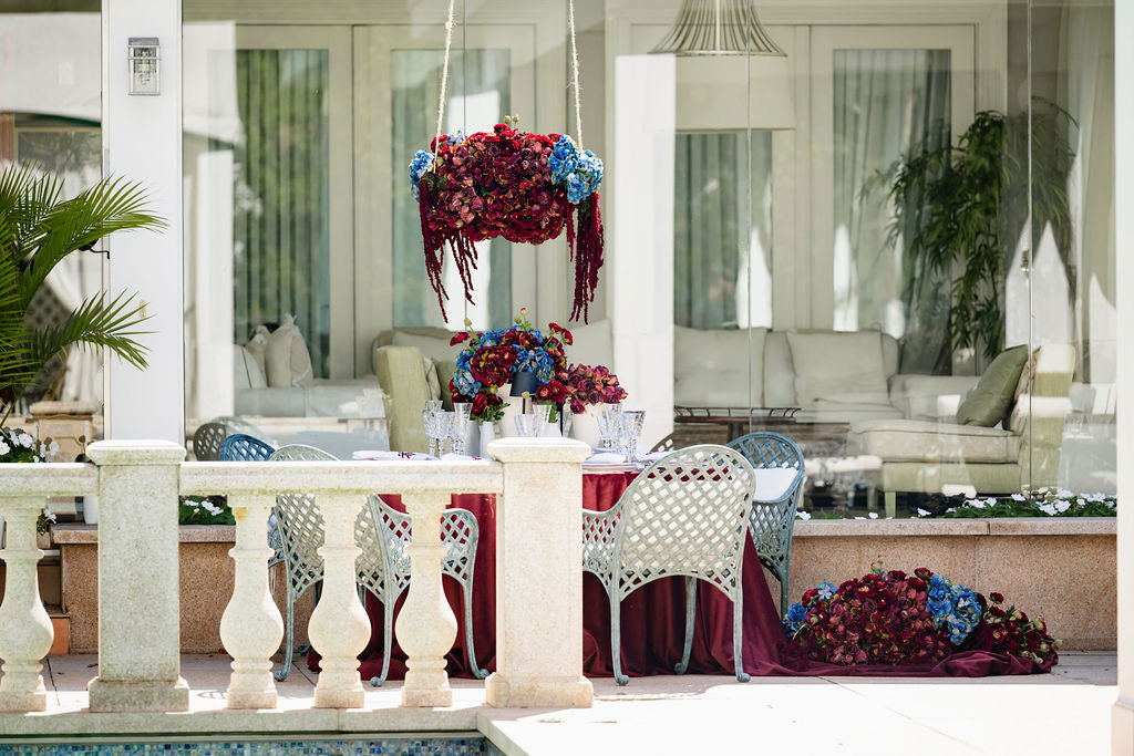 DH Bordeaux Bloom Floral Chandelier