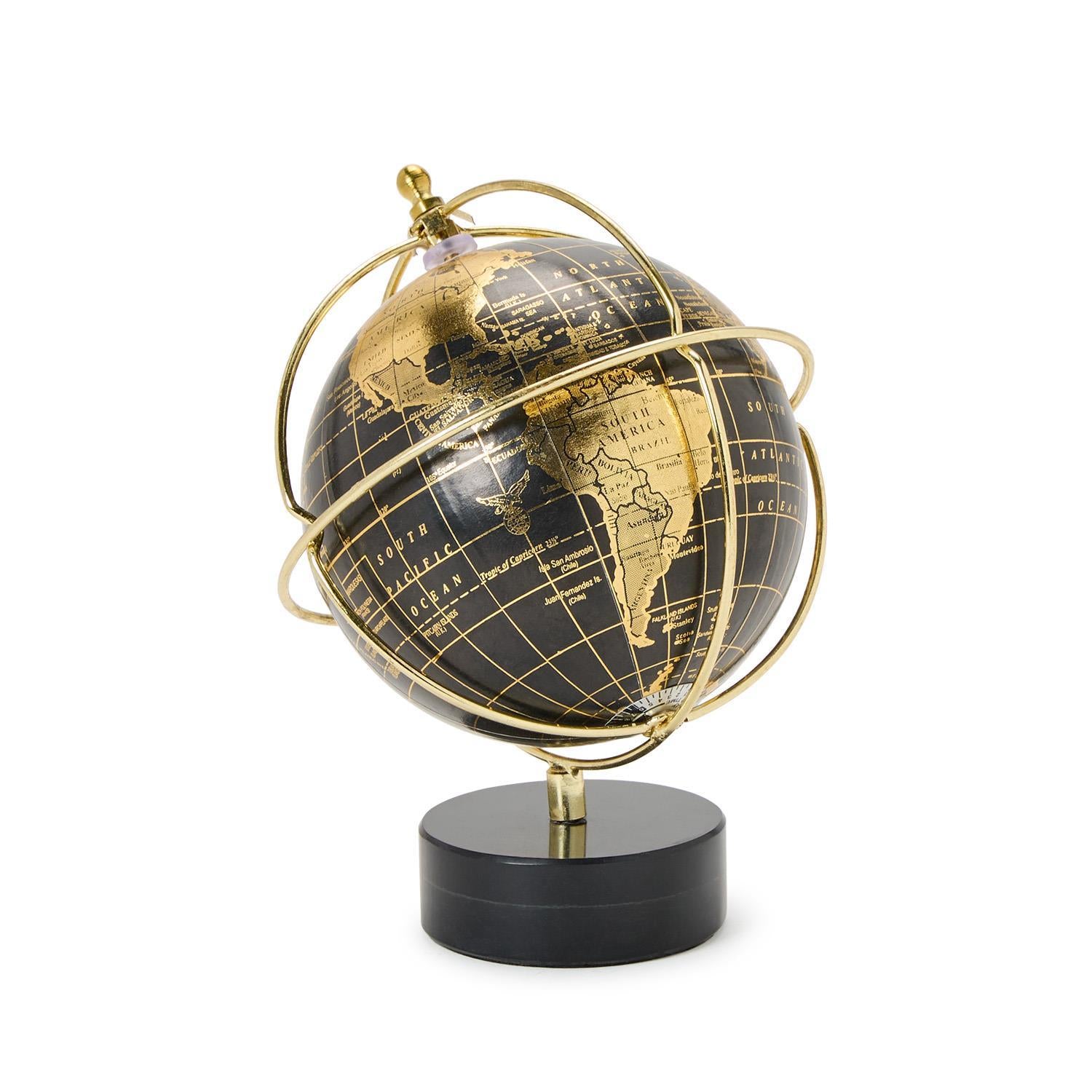 Around the World Black & Gold Globe