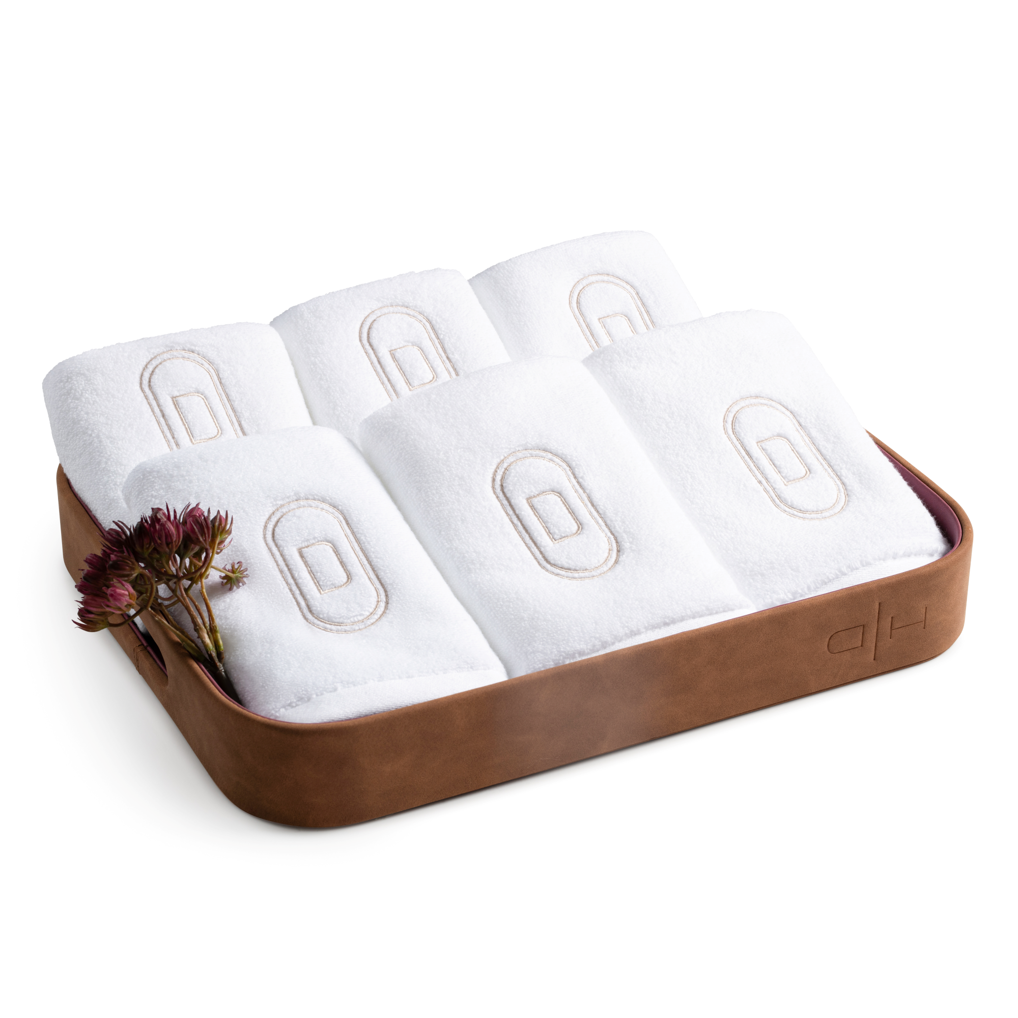 Brown Suede Oval Monogram Gift Set