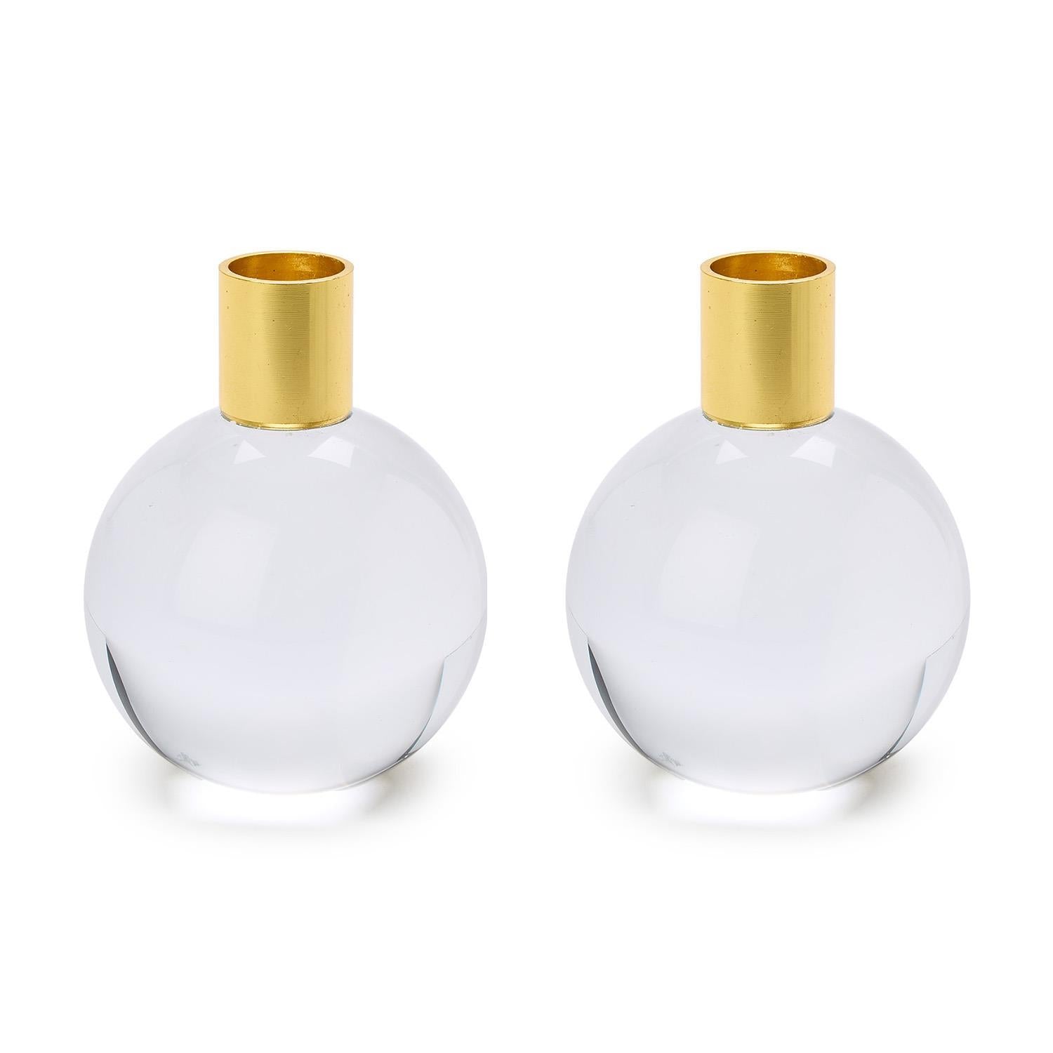 Set of 2 Color Pop Taper Candlestick Candleholders