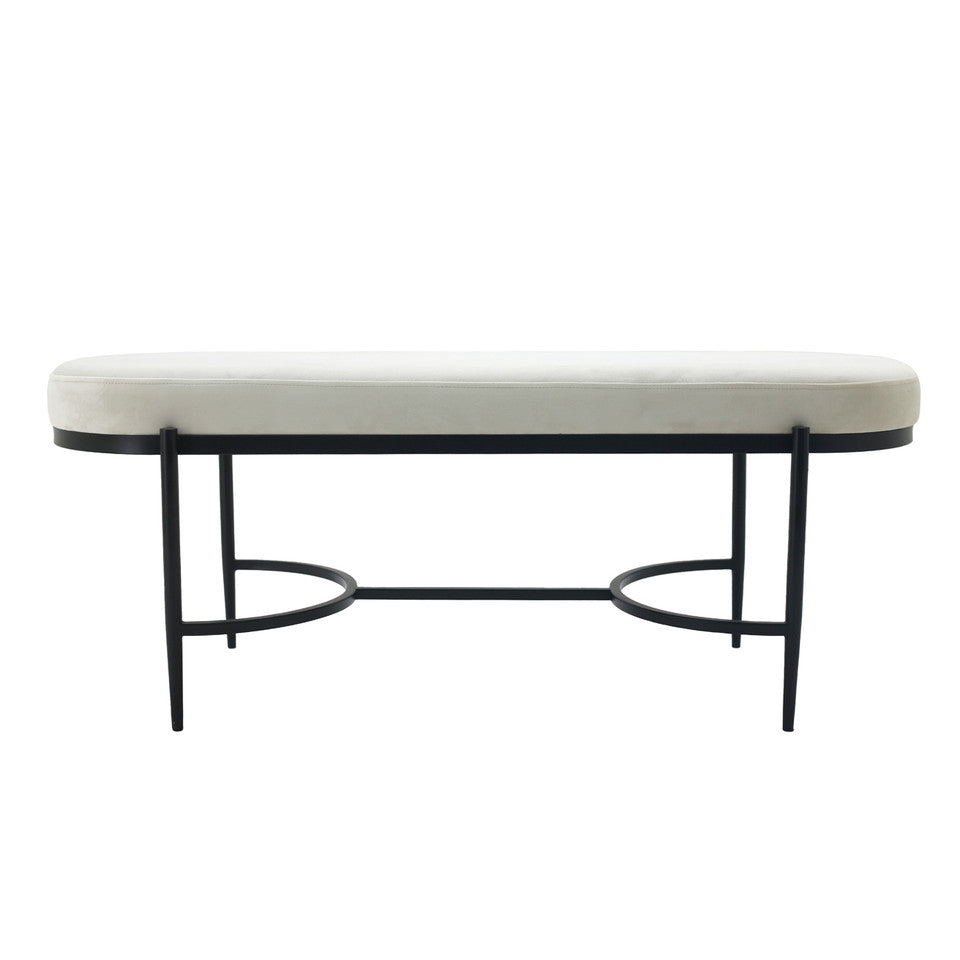 Kinross Cream Velvet Bench