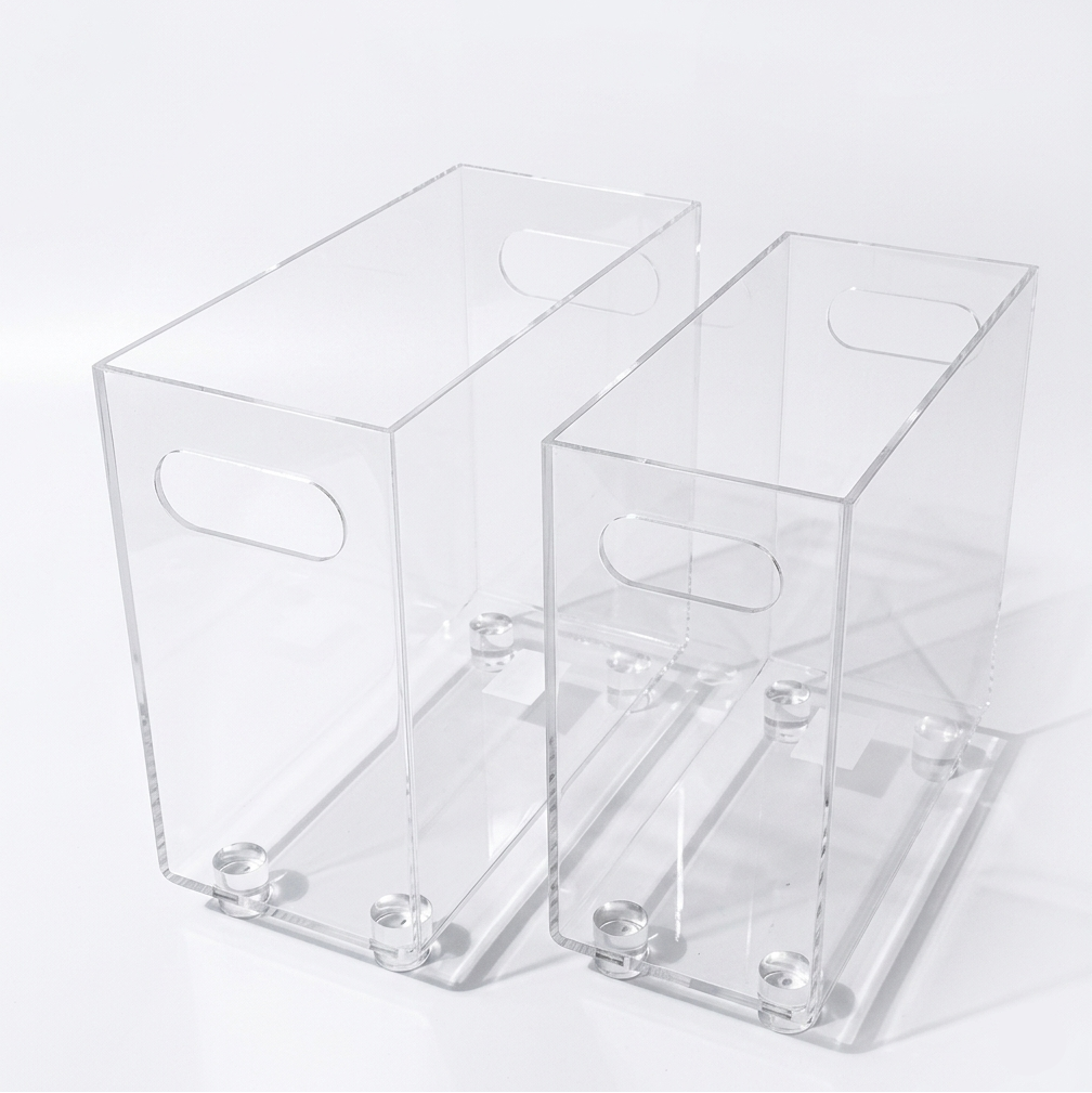 Set of 2 Acrylic Magazine Holders with Legs