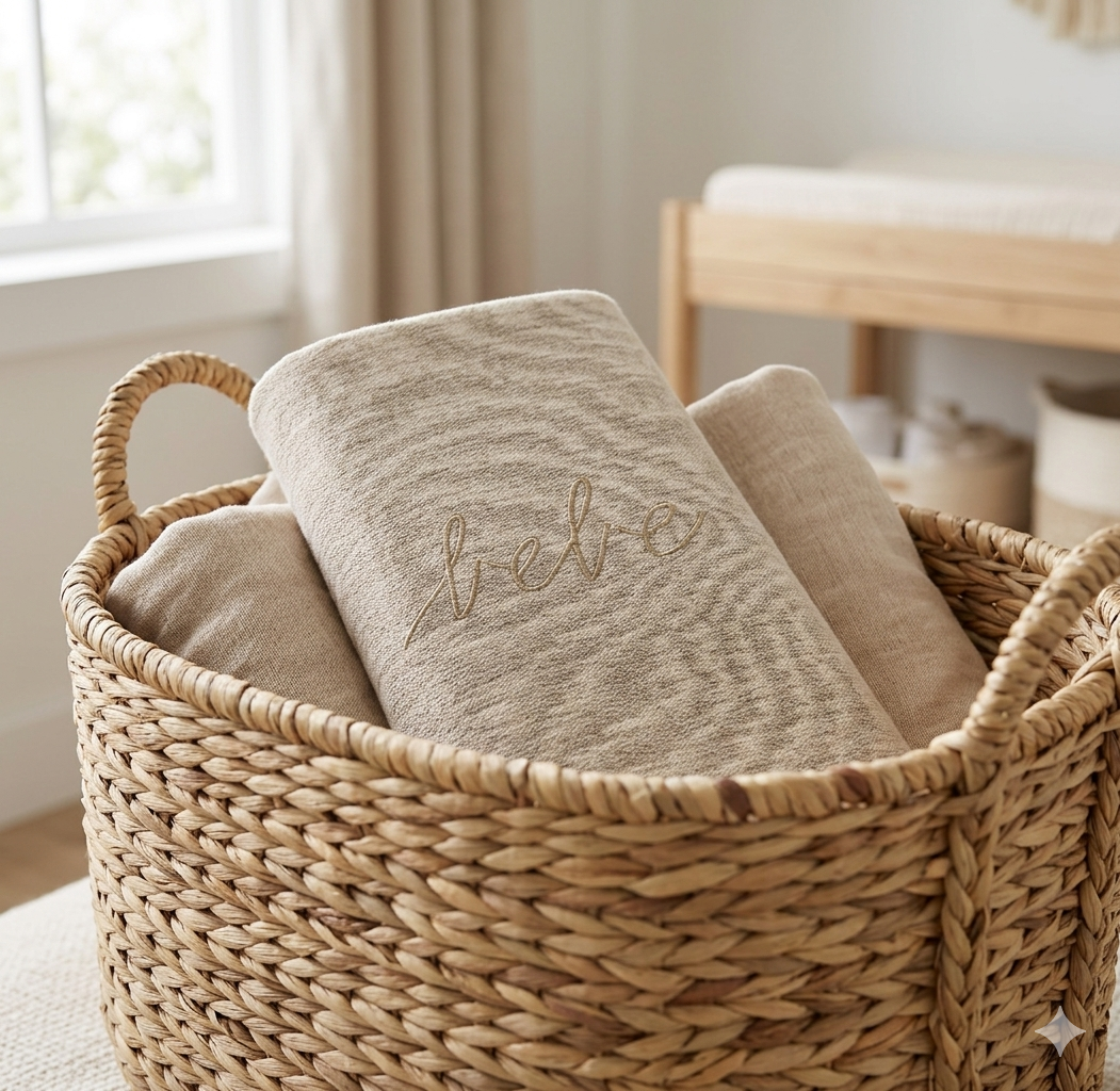 DH Taupe Gauze Bebe Swaddle