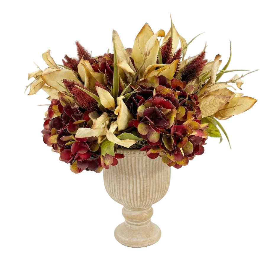 DH Gold and Burgundy Pot Arrangement