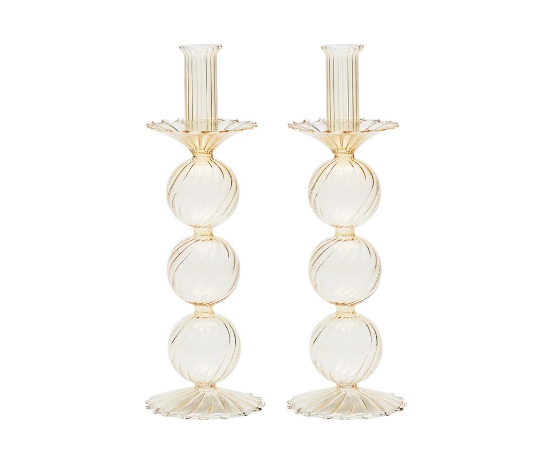 Iris Champagne Candlestick Set of 2