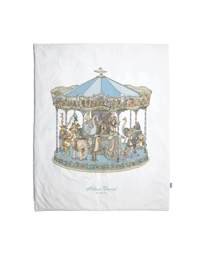 Atelier Choux Reversible Quilt Carousel Blue/ Hot Air Balloon