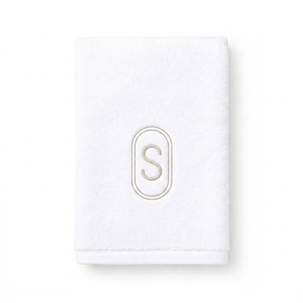 DH Oval Monogram Embroidered Fingertip Towel