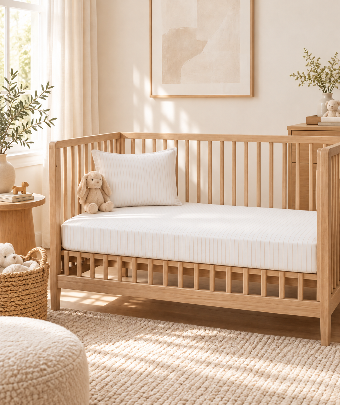 DH Golden Stripe 3PC Crib Sheet Set