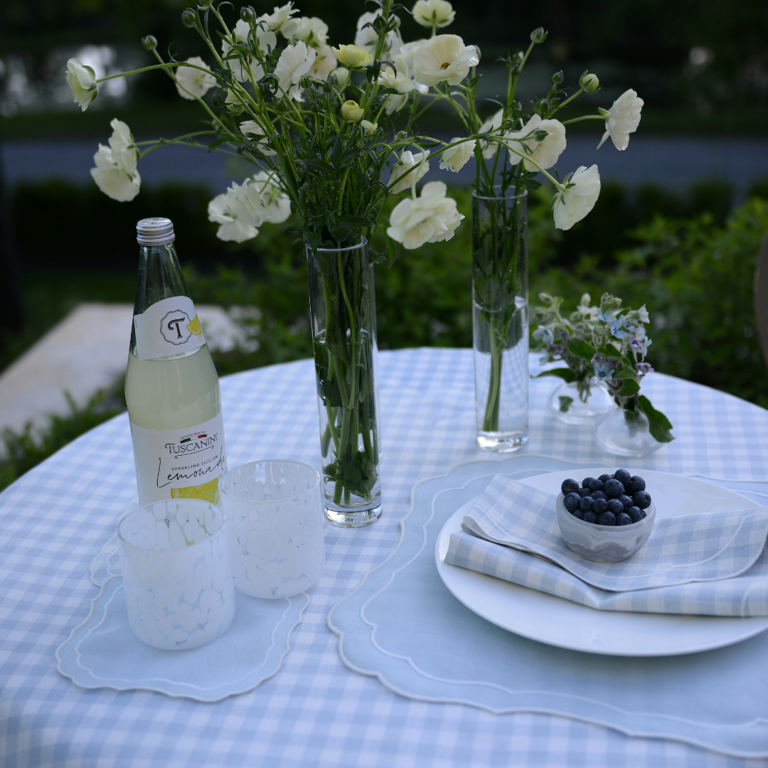 Blue Square Scalloped Placemat
