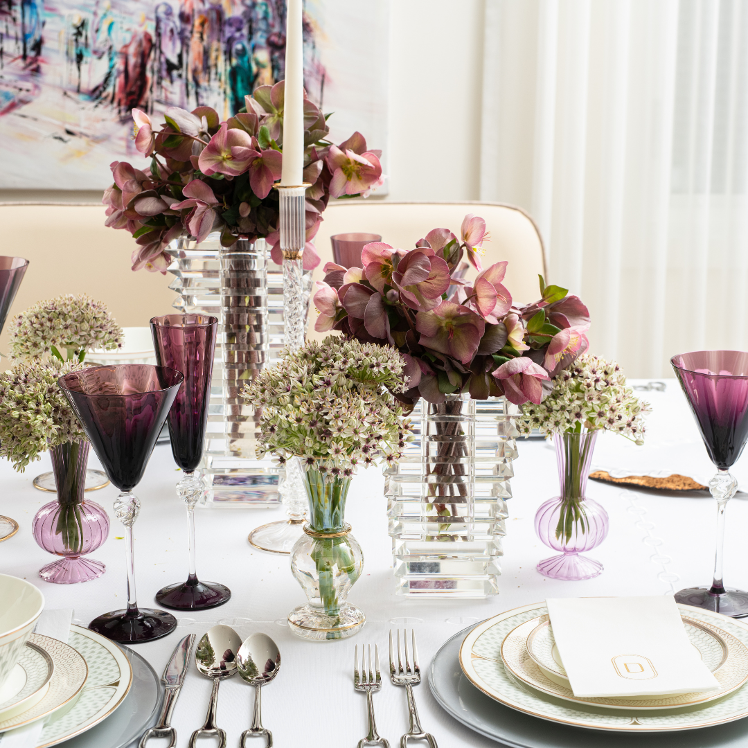 Kim Seybert Tess Lavender Bud Vase Set of 3