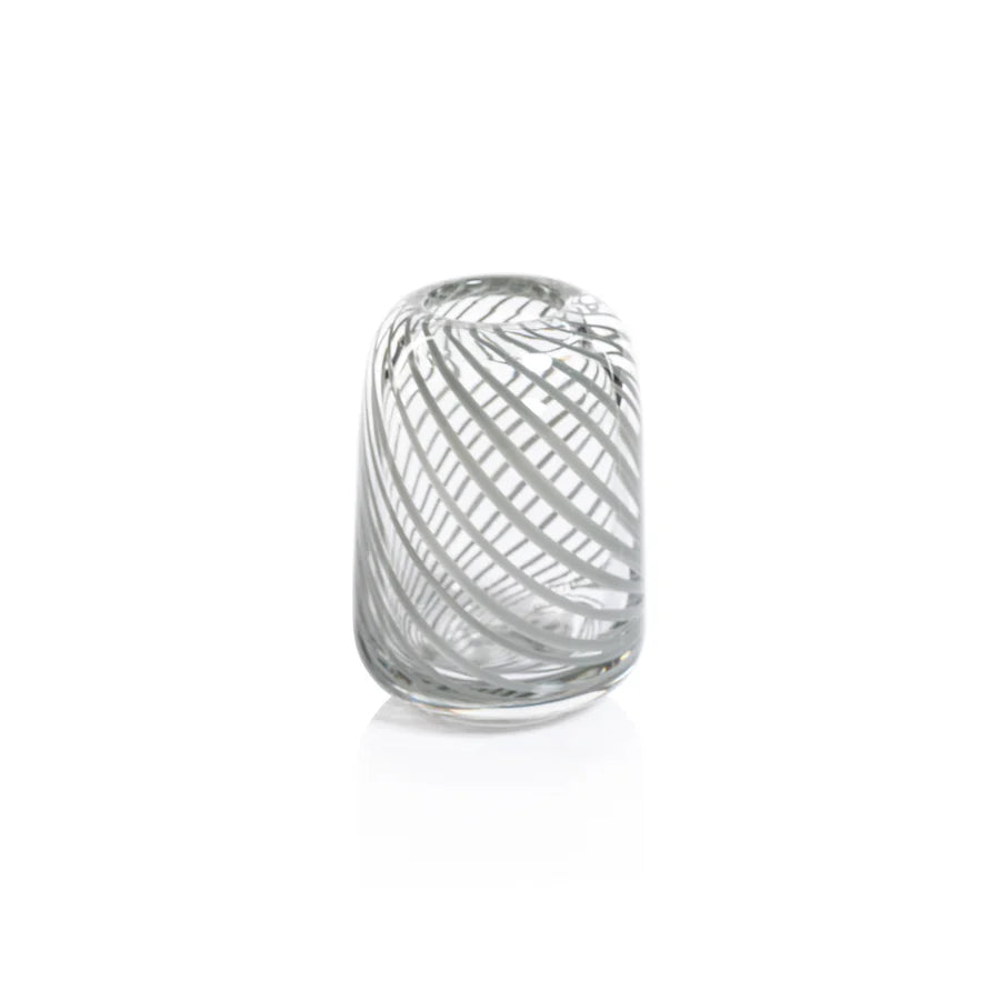 Claire Clear Bud Vase with Sea Green Swirl