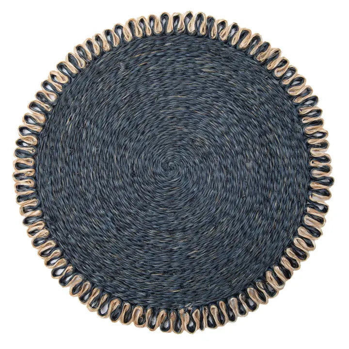 Loopy Abaca Navy & Natural Placemat Set of 4
