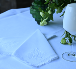 Mimosa Frayed Edge- Spill Proof Tablecloth