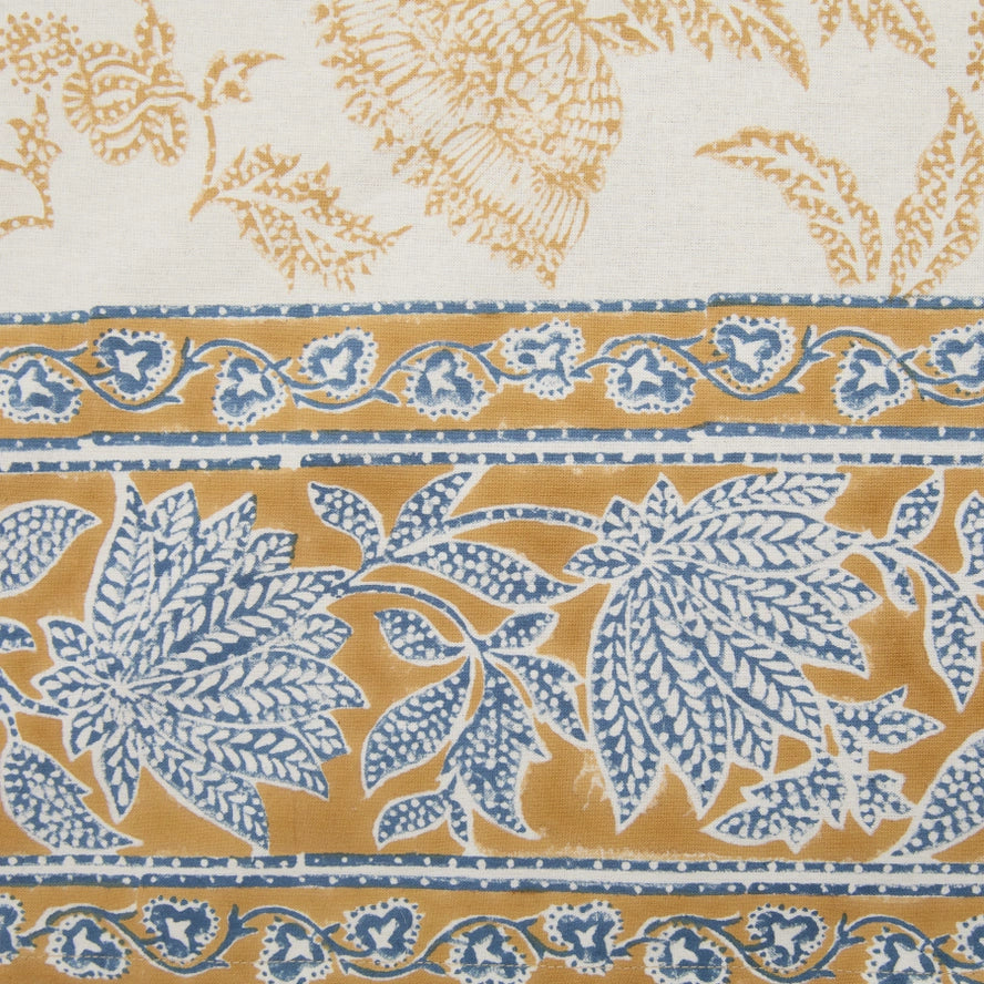 Chloe Blue & Brown Tablecloth