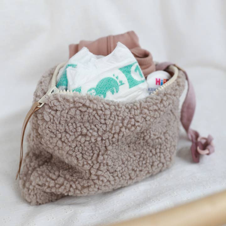 Teddy Diaper / Cosmetic Organizer - Taupe