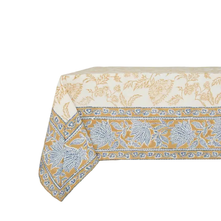 Chloe Blue & Brown Tablecloth