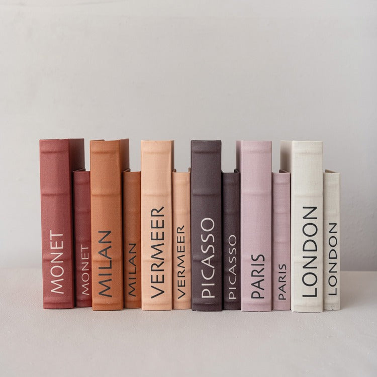 MDF and Linen Book Storage Boxes