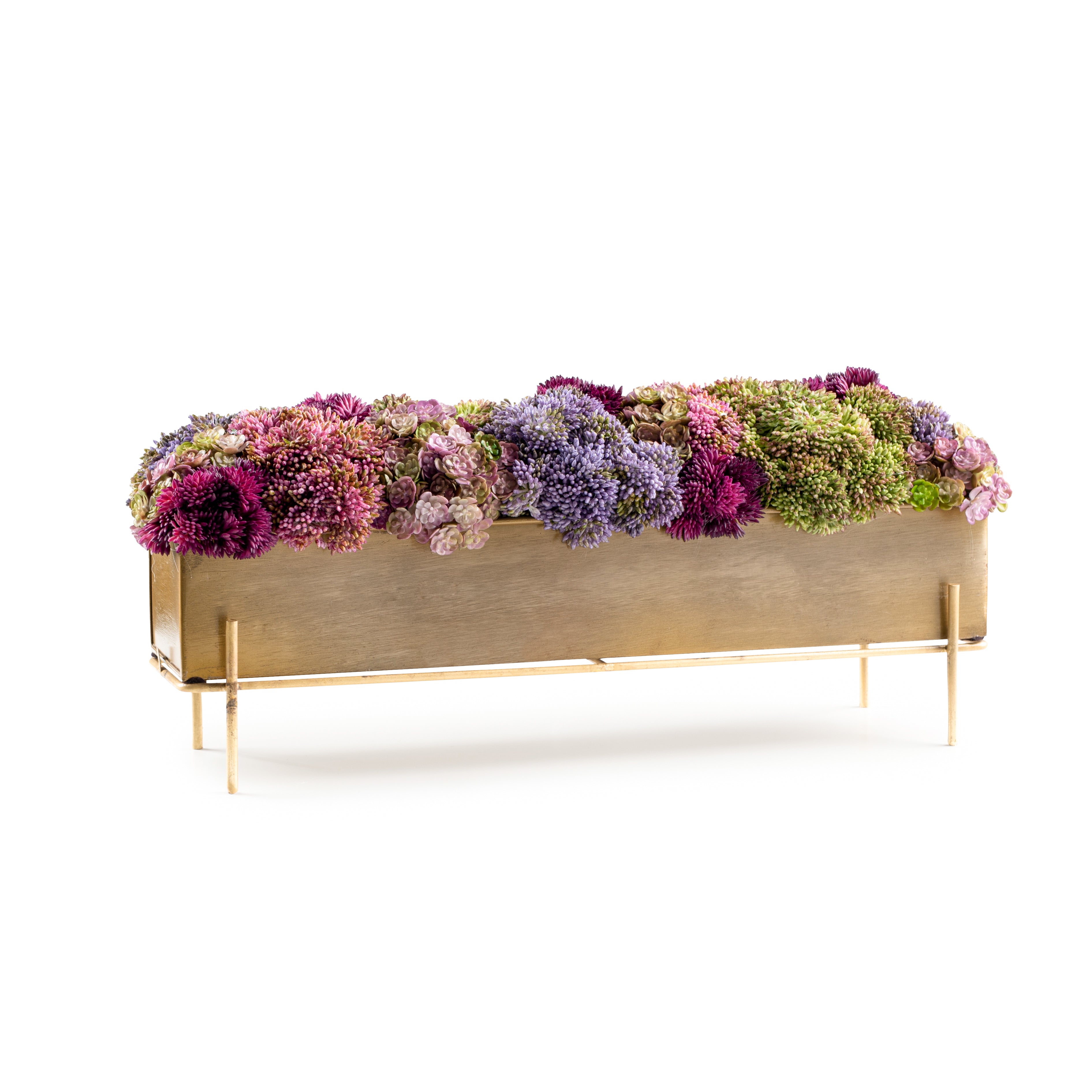 large gold planter pots DH Gold Rectangle Pot