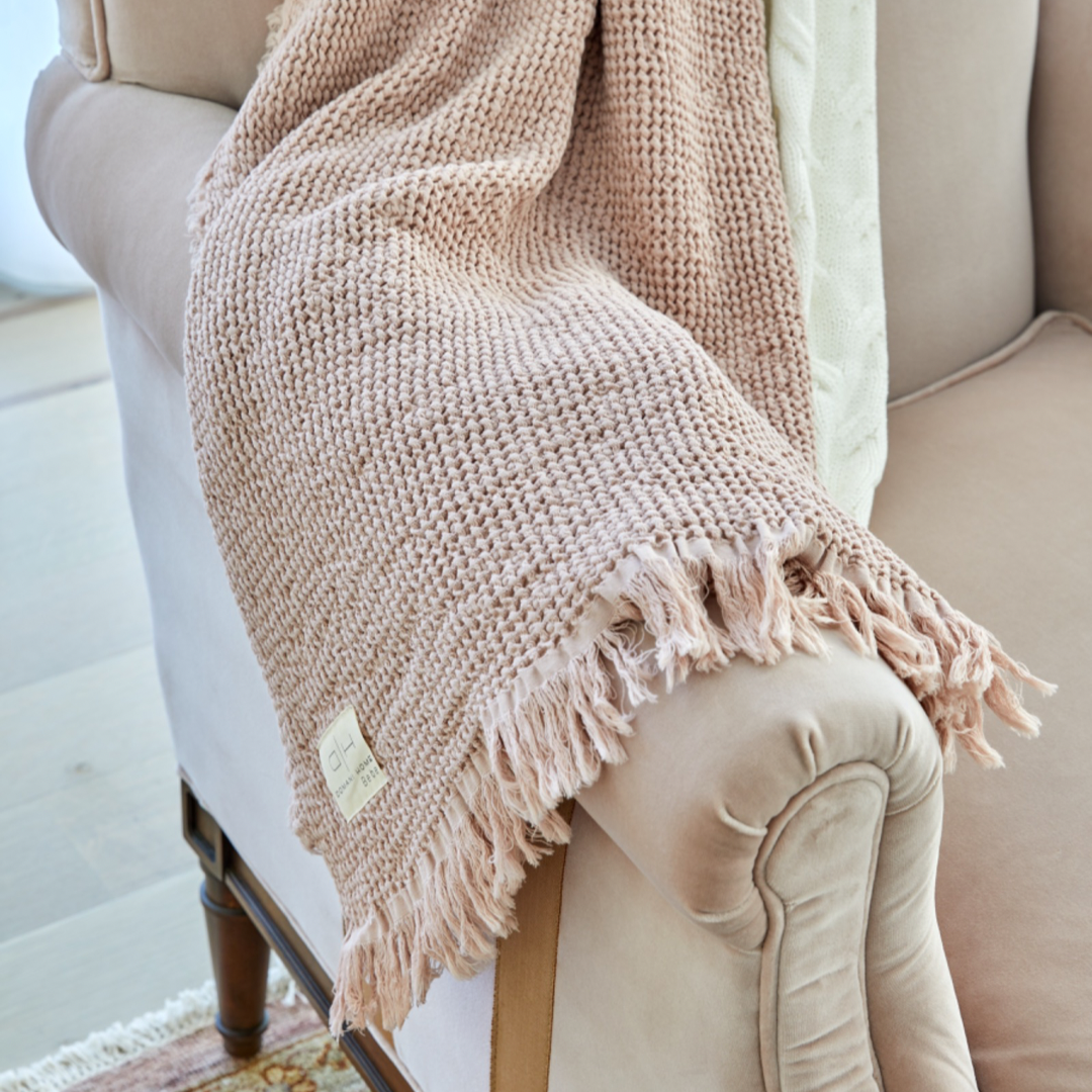 DH Waffle Muslin Pink Baby Blanket