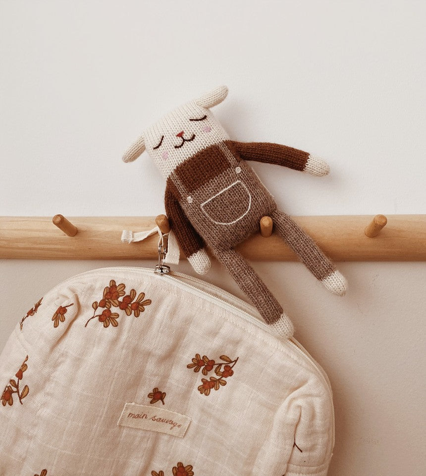Lamb Knit Oat Overalls Toy