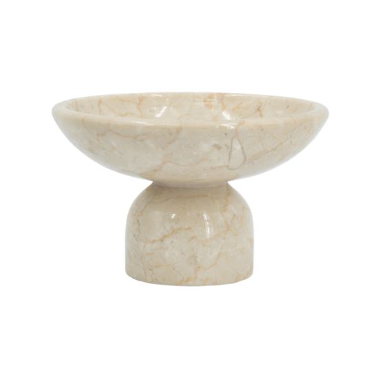 Round Marble Pedestal Bowl - Main Image