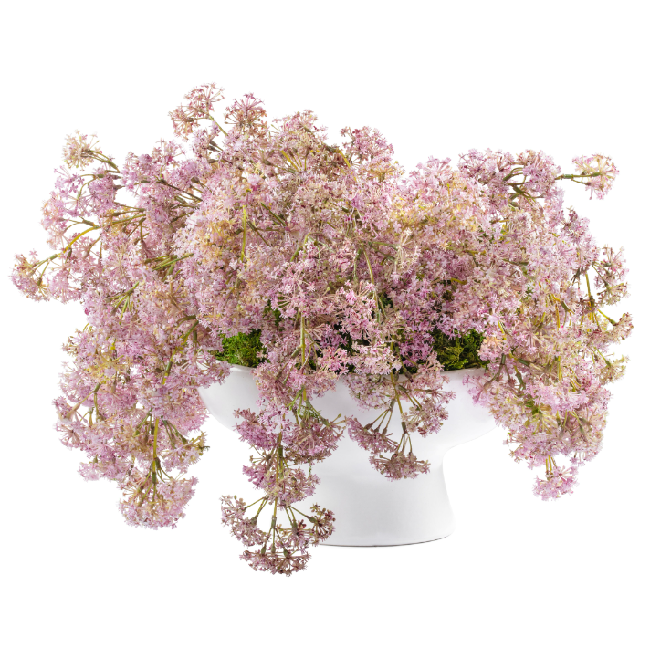 Weeping Laurel White Pedestal Floral