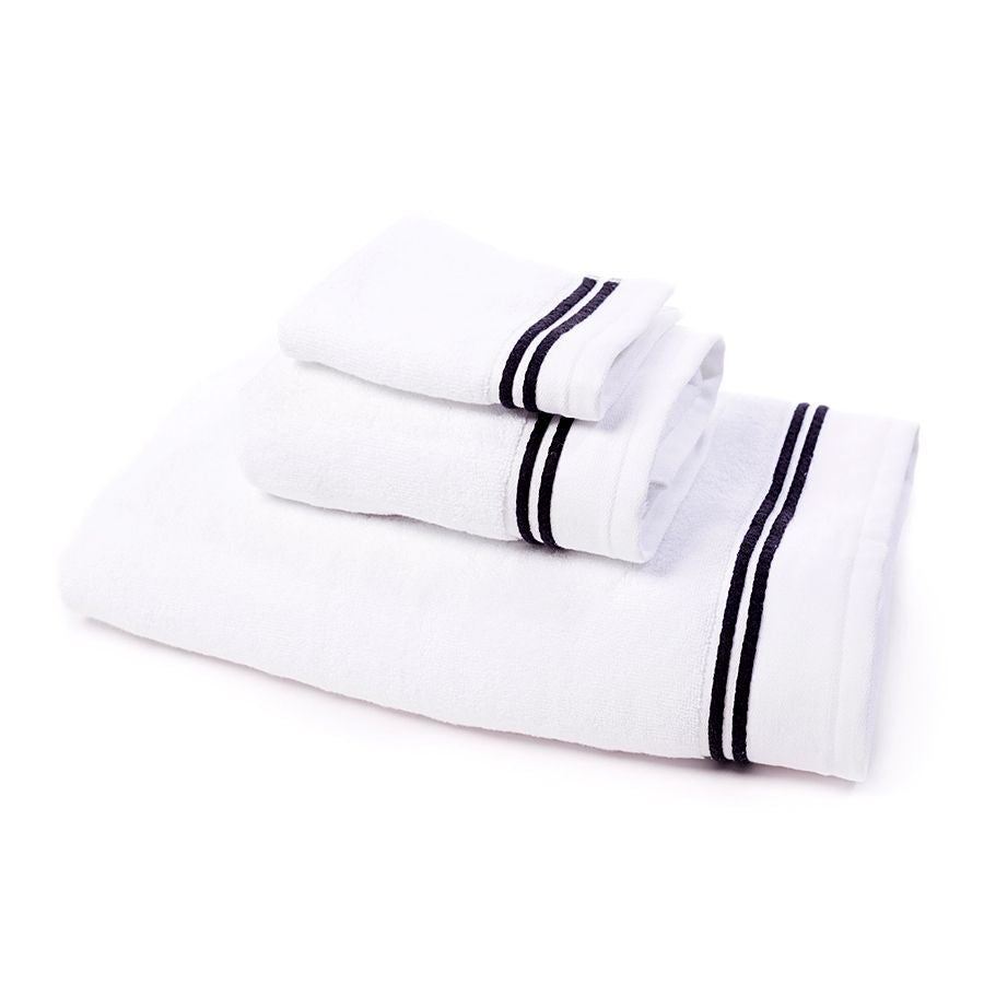 Aura Bath Towel White/Black 30x60