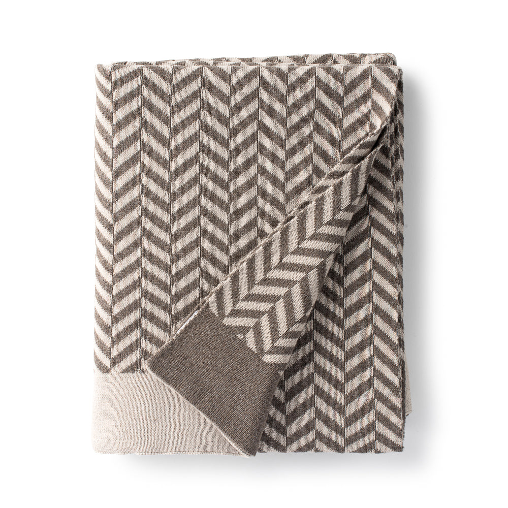 DH Zima Herringbone Throw Taupe