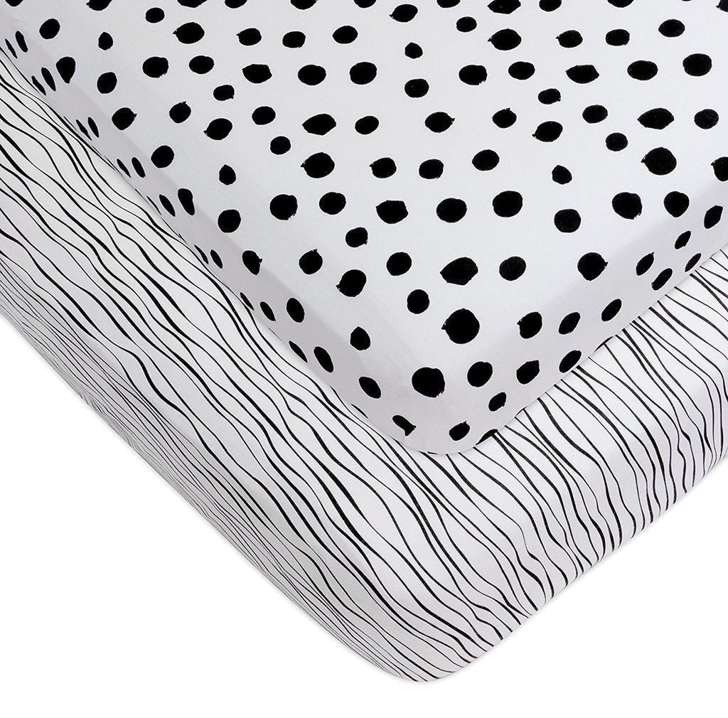 Black & White Abstract Crib Sheet Set