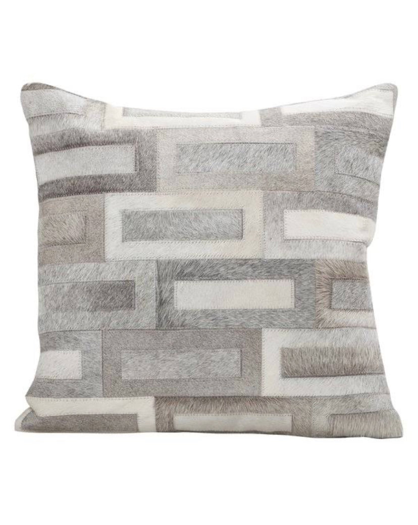 Fibre Cowhide Flagstone Accent Pillow