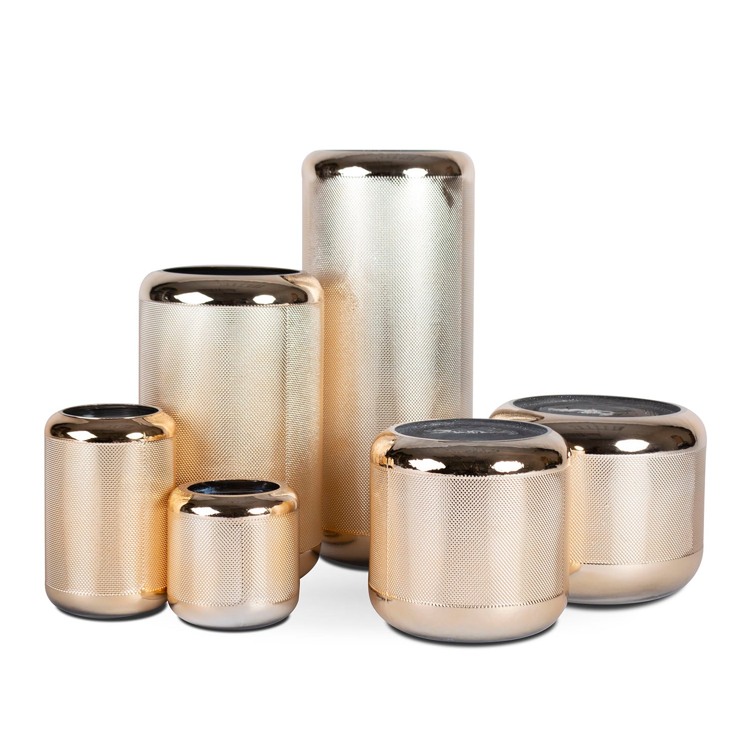 Gold Round Cylinder Vases