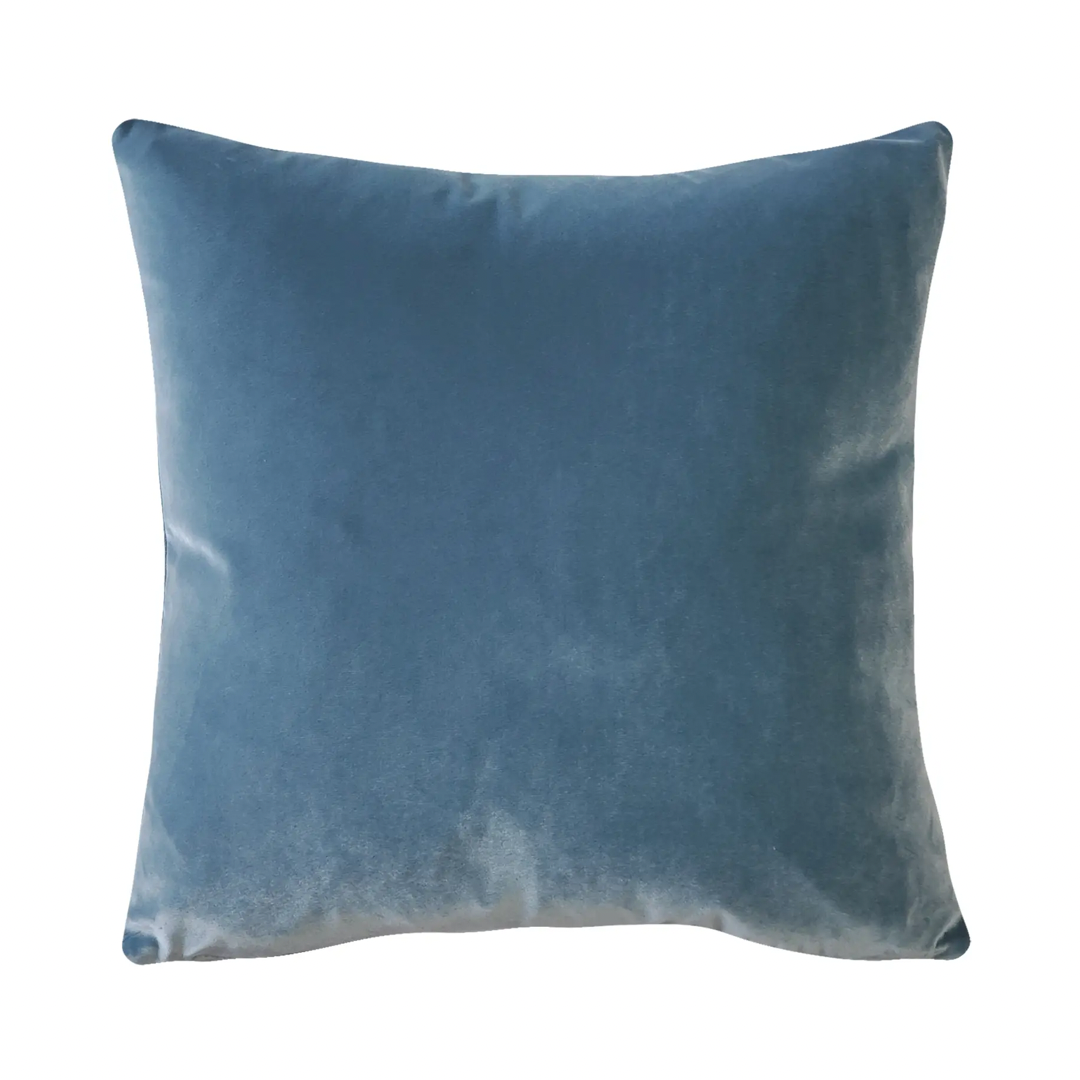 Cast Light Blue Velvet Accent Pillow