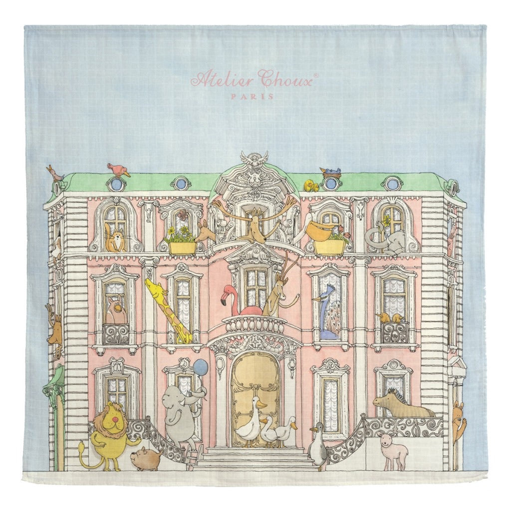 Atelier Choux Paris Baby Monceau Mansion Swaddle Blanket